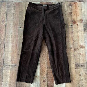 Bagatelle Womens Size 12P Brown Suede-Look leather Bagatelle Pants With Pockets
